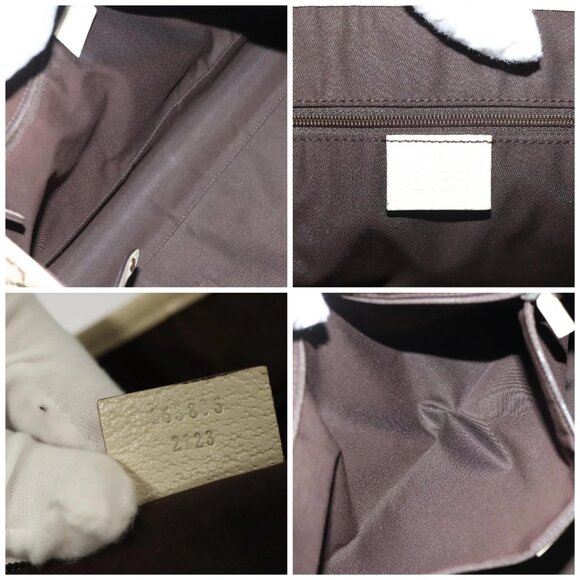 GUCCI GG Canvas Web Sherry Line Pretty Tote Bag Beige Gold 163805 Auth BA4357 - Picture 15 of 16
